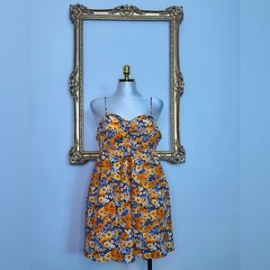 H&M Divided Yellow and Purple Floral Top